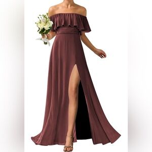 Elegant Burgundy Evening Gown